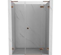 Mexen Lunar L porte de douche pivotante à droite 145 cm, transparent, or rose - 834SL-145-050-60-00-P 70282 5905315523358