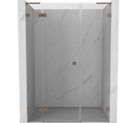 Mexen Lunar L porte de douche pivotante gauche 120 cm, transparent, cuivre brossé - 834SL-120-050-65-00-L 70003 5905315522498