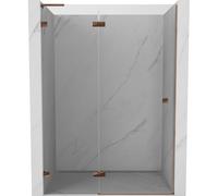 Mexen Lunar L porte de douche pivotante gauche 130 cm, transparent, or rose - 834L-130-000-60-00-L 68355 5905315421128