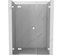 Mexen Lunar Porte de douche pivotante 140 cm gauche, transparente, blanche - ...