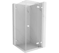 Mexen Lunar T cabine de douche pivotante droite 80 x 80 cm, transparente, blanche - 834T-080-080-20-00-P 91223 5905315798329