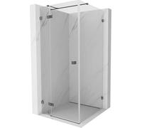 Mexen Lunar T Cabine de douche pivotante gauche 80 x 90 cm Transparent Gris foncé brossé