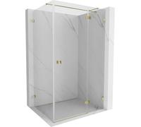 Mexen Lunar T Paroi de douche orientable à droite Transparent Doré 140 x 120 cm