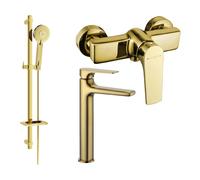 Mexen Lynx Ensemble de douche DQ40, doré - 745914DQ40-50 5608 5907709185661