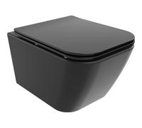 Mexen Madox cuvette WC sans bride avec abattant à descente progressive slim, duroplast, noir mat - 30154070 16038 5907709154421