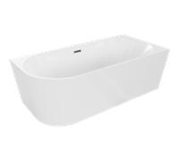Mexen Mia baignoire îlot d'angle droite 160 x 80 cm, blanche, trop-plein gun metal - 52691608000P-95 61480 5905315577153
