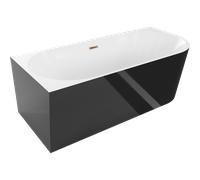 Mexen Mia baignoire îlot d'angle gauche 160 x 80 cm, blanc/noir, trop-plein or rose - 52691608075L-60 61466 5905315577214