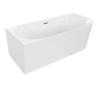 Mexen Mia baignoire îlot d'angle gauche 160 x 80 cm, blanche, trop-plein or rose - 52691608000L-60 61451 5905315577016