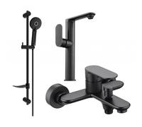 Mexen Milo DF40 ensemble de baignoire, noir - 713153DF40-70 5680 5907709185982
