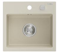 Mexen Milo évier en granit 1 bac 435 x 410 mm, beige, siphon chromé - 6505441000-69 3811 5907709194014
