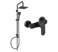 Mexen Milo Tord ensemble de douche apparent avec pomme de douche et robinet de douche, noir - 71340200-70 6060 5907709181441