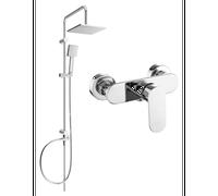 Mexen Milo Tord ensemble de douche en saillie avec pomme de douche et robinet de douche, chrome - 71340200-00 6056 5907709181403