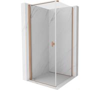 Mexen Mist-B cabine de douche pivotante 75 x 75 cm, transparent, cuivre brossé - 8A2T-075-075-65-00 78122 5905315667397