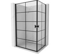 Mexen Mist-B Duo cabine de douche pivotante 100 x 80 cm, grille noire, noire - 8A2-100L-080P-70-77 78870 5905315672728
