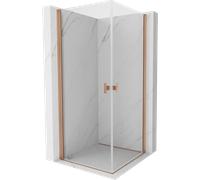 Mexen Mist-B Duo cabine de douche pivotante 75 x 75 cm, transparent, cuivre brossé - 8A2-075-075-65-00 78412 5905315672001