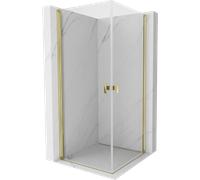 Mexen Mist-B Duo cabine de douche pivotante 75 x 75 cm, transparent, or - 8A2-075-075-50-00 78248 5905315671448