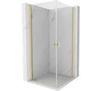 Mexen Mist-B Duo cabine de douche pivotante 75 x 75 cm, transparent, or brossé - 8A2-075-075-55-00 78314 5905315671721