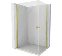 Mexen Mist-B Duo cabine de douche pivotante 90 x 80 cm, transparent, or brossé - 8A2-090-080-55-00 78349 5905315671806