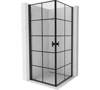 Mexen Mist-B Duo cabine de douche pivotante 90 x 90 cm, grille noire, noir - 8A2-090L-090P-70-77 78873 5905315672759