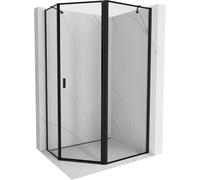 Mexen Mist cabine de douche asymétrique pentagonale à droite 100 x 80 cm, cadre noir, noir - 8A8-100-080-70-70-P 77399 5905315663757