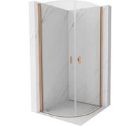 Mexen Mist cabine de douche demi-circulaire à porte pivotante 70 x 70 cm, transparent, cuivre brossé - 8A31-070-070-65-00 78402 5905315956620