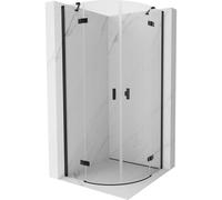 Mexen Mist cabine de douche demi-circulaire pivotante 100 x 100 cm, transparente, noire - 8A33-100-100-70-00 77774 5905315673787
