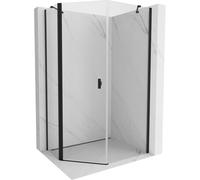 Mexen Mist cabine de douche pentagonale asymétrique à battant 80 x 90 cm, transparent, noir - 8A8-080-090-70-00 77354 5905315663580