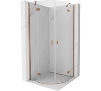 Mexen Mist cabine de douche semi-circulaire pivotante 100 x 100 cm, transparent, cuivre brossé - 8A33-100-100-65-00 77764 5905315673749