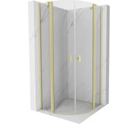 Mexen Mist cabine de douche semi-circulaire pivotante 100 x 100 cm, transparent, or brossé - 8A32-100-100-55-00 78259 5905315956828