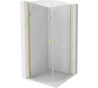 Mexen Mist cabine de douche semi-circulaire pivotante 70 x 70 cm, transparent, or brossé - 8A31-070-070-55-00 78397 5905315956590