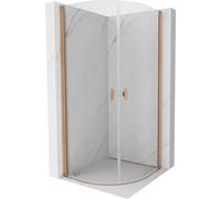 Mexen Mist cabine de douche semi-circulaire pivotante 80 x 80 cm, transparent, cuivre brossé - 8A31-080-080-65-00 78405 5905315956637