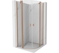 Mexen Mist cabine de douche semi-circulaire pivotante 80 x 80 cm, transparent, cuivre brossé - 8A32-080-080-65-00 78260 5905315956835