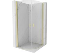 Mexen Mist cabine de douche semi-circulaire pivotante 80 x 80 cm, transparent, or brossé - 8A31-080-080-55-00 78399 5905315956606