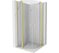 Mexen Mist cabine de douche semi-circulaire pivotante 80 x 80 cm, transparent, or brossé - 8A32-080-080-55-00 78256 5905315956804