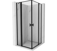 Mexen Mist Duo cabine de douche à porte battante 85 x 85 cm, cadre noir, noir - 8A4-085L-085P-70-70 71870 5905315604484
