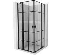 Mexen Mist Duo cabine de douche pivotante 105 x 105 cm, grille noire, noir - 8A4-105L-105P-70-77 72199 5905315605405
