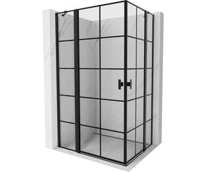 Mexen Mist Duo cabine de douche pivotante 120 x 100 cm, grille noire, noir - 8A4-120L-100P-70-77 72198 5905315605399