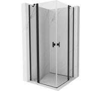 Mexen Mist Duo cabine de douche pivotante 80 x 80 cm, transparent, noir - 8A4-080-080-70-00 71661 5905315603739
