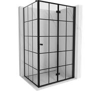 Mexen Mist-F cabine de douche pliante droite 110 x 100 cm, carreaux noirs, noir - 8A6T-110-100-70-77-P 76021 5905315654472