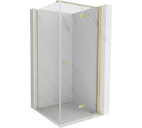 Mexen Mist-F cabine de douche pliante droite 80 x 80 cm, transparent, or brossé - 8A6T-080-080-55-00-P 76747 5905315650016