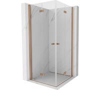 Cabine de douche Mexen Mist-F Duo 85 x 85 cm, portes battantes, cuivre brossé