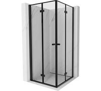 Mexen Mist-F Duo cabine de douche pliante 80 x 80 cm, cadre noir, noir - 8A6-080L-080P-70-70 78355 5905315661012