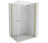 Mexen Mist-F Duo cabine de douche pliante droite 70 x 100 cm, transparent, or brossé - 8A6-070L-100P-55-00 76353 5905315657800