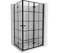 Mexen Mist-F Duo cabine de douche pliante droite 70 x 80 cm, grille noire, noir - 8A6-070L-080P-70-77 78608 5905315662200