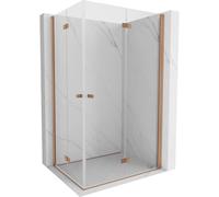 Mexen Mist-F Duo cabine de douche pliante droite 75 x 85 cm, transparent, cuivre brossé - 8A6-075L-085P-65-00 77357 5905315658692
