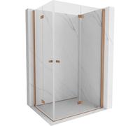 Mexen Mist-F Duo cabine de douche pliante droite 80 x 85 cm, transparent, cuivre brossé - 8A6-080L-085P-65-00 77361 5905315658708