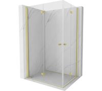 Mexen Mist-F Duo cabine de douche pliante gauche 110 x 70 cm, transparent, or brossé - 8A6-110L-070P-55-00 76140 5905315657220