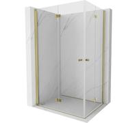 Mexen Mist-F Duo cabine de douche pliante gauche 120 x 95 cm, transparent, dorée - 8A6-120L-095P-50-00 75963 5905315656582