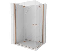 Mexen Mist-F Duo cabine de douche pliante gauche 75 x 70 cm, transparent, cuivre brossé - 8A6-075L-070P-65-00 76712 5905315658364