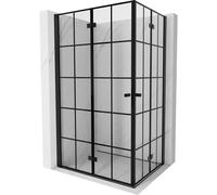 Mexen Mist-F Duo cabine de douche pliante gauche 80 x 70 cm, grille noire, noir - 8A6-080L-070P-70-77 78554 5905315662002